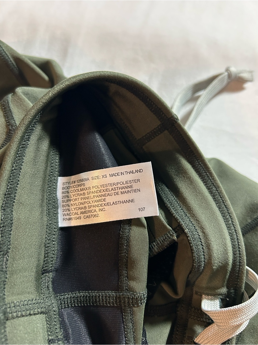CW-X Compression Capri Leggings Olive Green Size XS - Picture 7 of 8